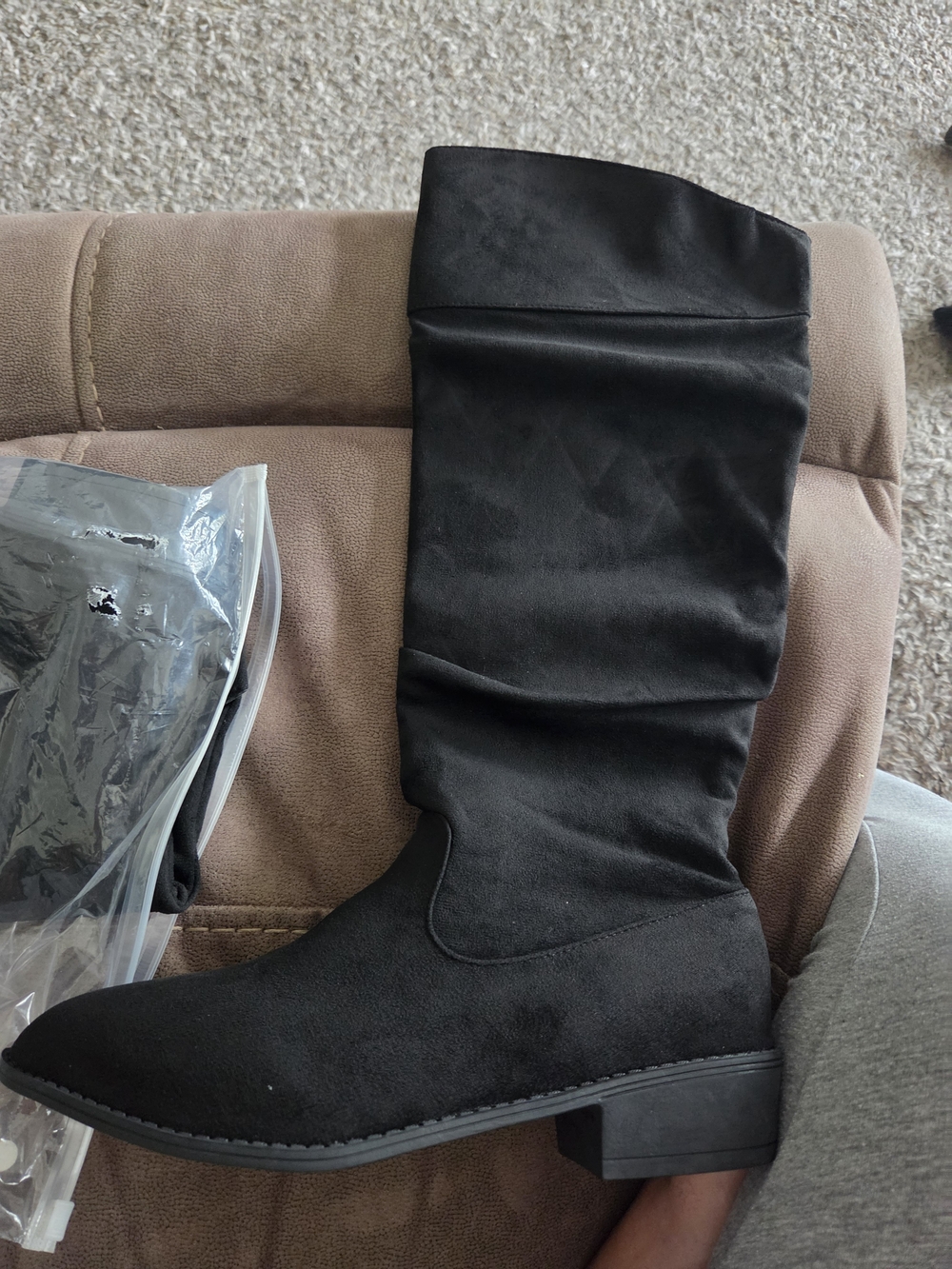 Women's Black Knee-High Slouch Boot